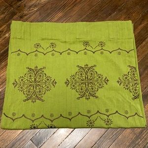 Embroidered curtain.